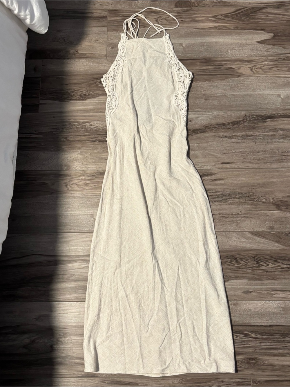 Zara Cream Crochet Midi Dress